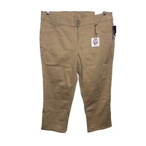 NWT Lane Bryant Womens Genius Fit Khaki Capri Pants Size 18 Super Stretch